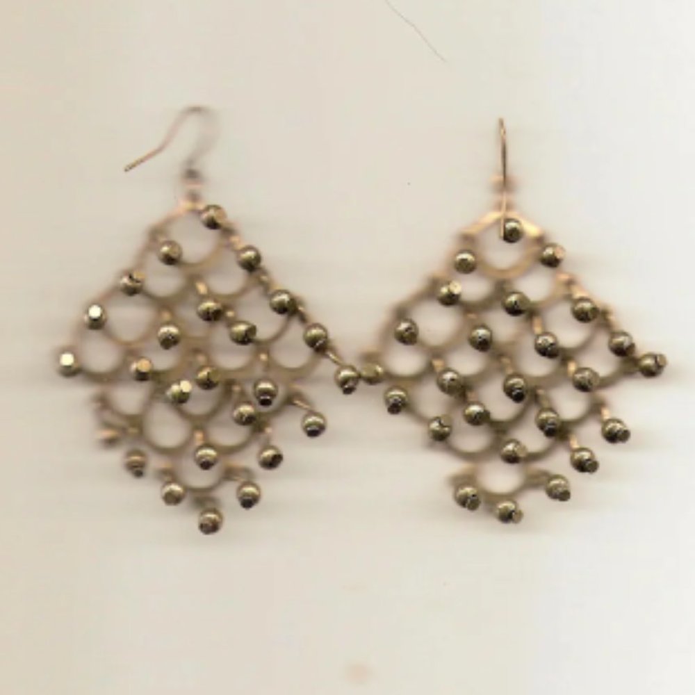 Brass Dangle Ball Drop Earrings